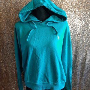 US Polo Assn. Women's Turquoise Blue Cotton Hoodie Sweatshirt Size XL